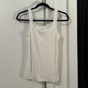 a new day White Ribbed Tank Top — Size: S